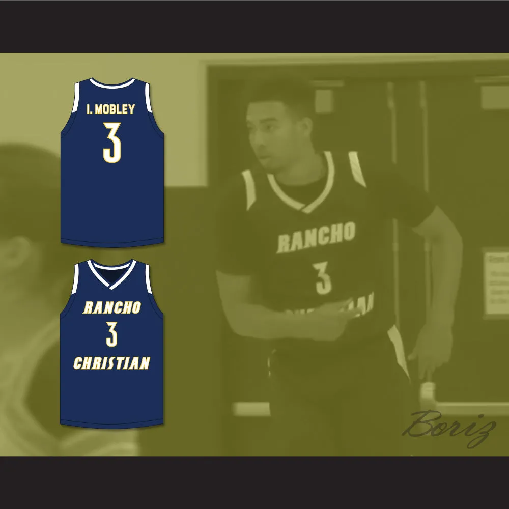 Isaiah Mobley 3 Rancho Christian School Eagles Navy Blue Basketball Jersey 2